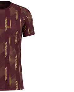 Camiseta Deportiva de Cuello Redondo para Hombre, Color Granate Dorado, Poliéster Estampado, Secado Rápido, Transpirable, Logotipo Personalizado, Jersey de Entrenamiento, OEM, Venta al por Mayor - Product Image 4