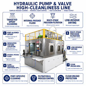 Équipement de nettoyage rotatif électrique personnalisé pour soupapes de pompes hydrauliques, pièces de haute pureté, <span class=keywords><strong>machine</strong></span> de nettoyage de moteurs OEM ODM - Product Image 2