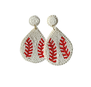 Wholesale Handcrafted Baseball Beaded <b>Earrings</b> Unique Sports Fan Accessory, Perfect for Game Days - Product Image 1
