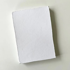 Trapo de algodón con borde de cubierta de papel hecho a mano blanco A4 300gsm - Product Image 1