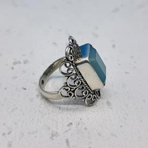 แหวนเงิน925สไตล์โบฮีเมียนประดับพลอยธรรมชาติพลอยเทียมจากมรกตตัดด้วยมือสำหรับเป็นของขวัญแต่งงานงานเลี้ยงวันเกิด - Product Image 3