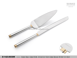 Juego de 2 espátulas para pastel Winko EUGENE, con acabado dorado en ambos extremos, bronce blanco. - Product Image 1