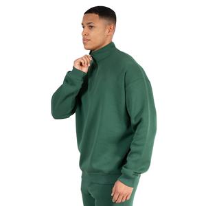 Sudaderas de alta calidad para hombre con cuello alto y cremallera de un cuarto, transpirables, de media cremallera, de corte holgado y hombros caídos. - Product Image 2