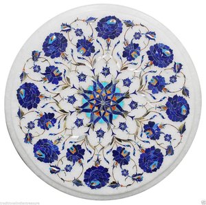 Đá Cẩm Thạch bàn ăn Top hiện đại trang trí nhà thanh lịch hiếm Lapis & Carnelian Inlay <span class=keywords><strong>Mosaic</strong></span> <span class=keywords><strong>Set</strong></span> cho phòng khách và nhà bếp sử dụng - Product Image 2