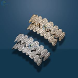 Premium Moissanite Custom Grillz Top & 8 Bottom Iced Out Grillz VVS1 Moissanite 10K Solid White Gold Hip Hop Grillz Pour Hommes - Product Image 6