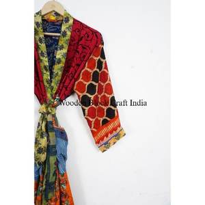 Robe Kimono en Soie Florale Vintage pour Femme - Chemise de Nuit Bohème avec Fermeture à Cordon, Séchage Rapide et Respirante - Product Image 3