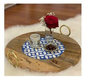 ถาดเสิร์ฟขนมหวานไม้กระถินลายมุกสีน้ำตาล ขนาด 35x35 ซม. พร้อมส่ง ได้รับการรับรองจาก EPCH เหมาะสำหรับเป็นของขวัญในช่วงรอมฎอนและอีด สามารถปรับแต่งได้ - Product Image 6