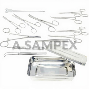 Juego de 13 Instrumentos Básicos para Cirugía Menor, de Acero Inoxidable, Reutilizables, con Tijeras, Pinzas, Portaagujas y Caja de Almacenamiento - Product Image 2