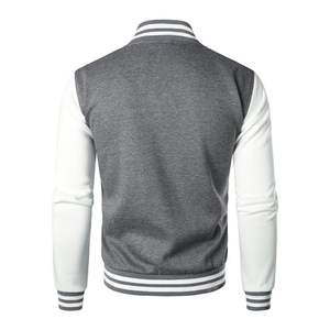 Chaqueta Universitaria de Lana de Alta Calidad con Mangas de Cuero, Color Morado Liso, Estilo Letterman, Chaqueta Casual de Béisbol para Hombre, Producto de Buena Calidad - Product Image 2