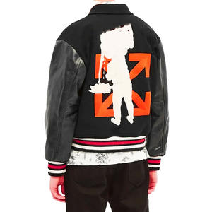 Vêtements de rue Mode personnalisée Nouvelle arrivée Livraison rapide Veste en laine universitaire Letterman Patchwork personnalisée pour hommes - Product Image 2