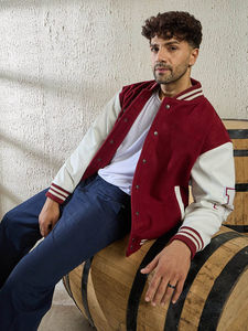 Chaqueta Universitaria de Lana de Alta Calidad para Hombre, Tipo de Cierre con Botones, Bolsillos, Chaqueta Bomber Cálida de Béisbol Universitaria para Hombre - Product Image 4