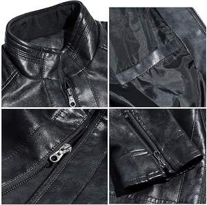 Chaqueta de Cuero Vacuno para Hombre, Transpirable, Ecológica, de Secado Rápido, Cálida para Invierno, Cuello Alto, Estilo Casual, Servicio OEM de Alta Calidad - Product Image 2