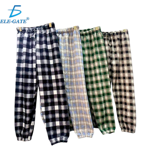 Pantaloni Casual Termici a Quadri con Doppio Rivestimento 100% Cotone Antipiega Bicolore Lavaggio Personalizzabile Logo Cerniera Pieghevoli - Product Image 1