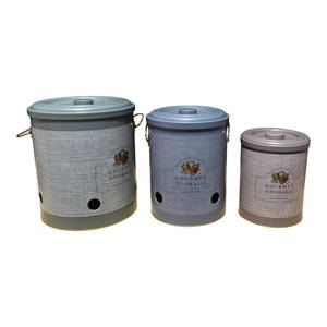 Gourmet Storage Collection Metal 3 Pcs Round <b>Potato</b> Onion and Garlic Set - Product Image 1