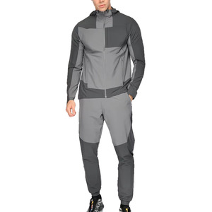 Survêtement décontracté à fermeture éclair en molleton respirant pour hommes, Vente en gros de survêtements en polyester avec logo personnalisé Protection UV à séchage rapide pour l'hiver - Product Image 1
