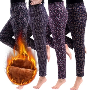 Femmes d'âge moyen taille haute chaud <span class=keywords><strong>velours</strong></span> Leggings cheville longueur garder au chaud chameau cheveux coton <span class=keywords><strong>pantalon</strong></span> - Product Image 1