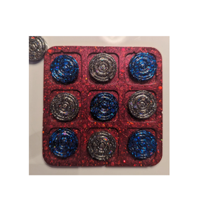 Resina epoxi Tic Tac toe juego Accesorios para el hogar Diseño moderno brillante XO Tic Tac Toe Juego de ajedrez - Product Image 2