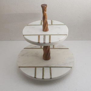 3-Tier Folded Type Black and White Glass Cake Stand Party Wear Dessert Stand - Product Image 4