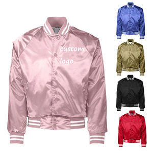 Blouson Bomber Unisexe Personnalisé en Satin Hiver Imperméable Coupe-Vent Respirant Fermeture Éclair Vintage Service OEM Personnalisable Enduit - Product Image 1