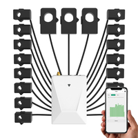 Tuya Smart Energy Meter WiFi 200A 3 Fase Multi-Clamp Smart Energy Monitor Sistem Energi Surya Rumah Akurasi 2% Laporan dalam 15 detik