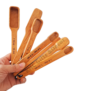 Eco Friendly VietNam factory EXW FOB Customized OEM ODM Wholesale Cooking <b>Measuring</b> Natural Wooden <b>Spoon</b> Set - Product Image 5