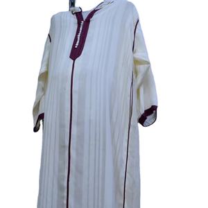 Robe d'hiver Djellaba marocaine en lin, soie et polyester respirant, sur mesure ODM, taille XS, prête à porter, décontractée, longueur cheville - Product Image 6