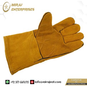 Par de guantes de cuero de vaca ignífugos Herramientas de soldadura de taller aplicables al aire libre de Pakistán de fábrica - Product Image 3