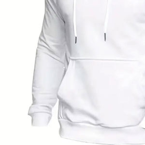 Sudadera con capucha de pasamontañas de algodón 100% para hombre, sudadera básica de mezcla de algodón transpirable - Product Image 3