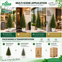 Arbre topiaire artificiel en cèdre de 60 cm en pot, plantes artificielles en PE, résistant aux UV, pour l'intérieur, l'extérieur, le jardin, le balcon