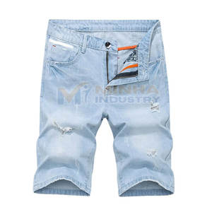 Service OEM Vente en gros Shorts en jean pour hommes personnalisés Nouveauté Shorts en jean pour hommes à marque privée - Product Image 1