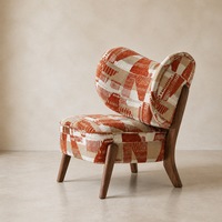 Fauteuil d'appoint à motif géométrique personnalisé, fauteuil lounge rembourré à dossier haut pour salon, chambre à coucher, hôtel