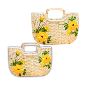 BOLSO DE AGUA JACINTO vietnamita con lazo de satén elegante Bolsos de mujer Bolsos sostenibles para mujer - Product Image 1