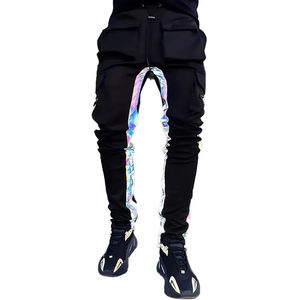 Pantalon de survêtement 100% coton pour hommes, pantalon décontracté et bien ajusté, jambe évasée, poches zippées, poids lourd, vente en gros personnalisé - Product Image 4