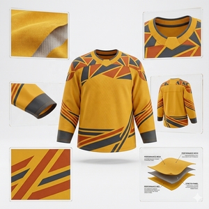 Maillot de hockey sur glace unisexe personnalisable avec nom et numéro du joueur, vêtements de sport durables pour adultes avec nom d'équipe, service OEM en promotion - Product Image 2