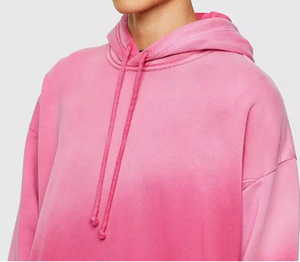 เสื้อฮู้ดผู้ชายน้ำหนักมากทำจากผ้าฝ้ายฟอกสีกรดออกแบบได้ตามต้องการ - Product Image 3
