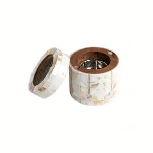 Quemador de Incienso de Madera Hecho a Mano con Incrustaciones de Madreperla y Borde Dorado, Ecológico, Porta Incienso Aromático Religioso, Decoración para Ramadán y Eid - Product Image 2