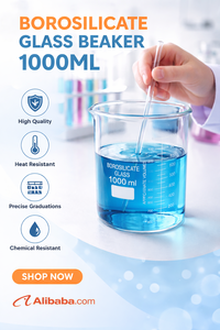 Vaso Graduado Profesional de Vidrio Borosilicato 3.3 de 1000 ml, Resistente al Calor, Transparente, para Uso en Laboratorios Químicos, Garantía de 3 Años - Product Image 4