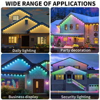 Lumières de Noël décoratives extérieures permanentes intelligentes étanches à commande par application