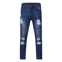 Nuevos Jeans Casuales de Algodón para Hombre 2025, de Cintura Media, Lavado a la Piedra, Lisos, Largos, Rectos, Rotos y Desgastados, Ajuste Delgado con Bolsillos con Cremallera