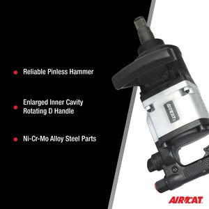 Llave de impacto neumática estándar de 1 pulgada con mecanismo de martillo sin pasador, 2,000 Ft-lbs, personalizable OEM - Product Image 3