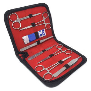 Ensemble de 28 pièces de qualité supérieure en acier inoxydable, comprenant ciseaux, pinces, hémostatiques, porte-aiguilles et kit de suture, pour usage manuel, certifié MOL, pour étudiants - Product Image 1