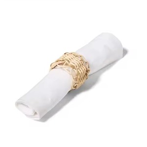 Stylish Organic Rattan Napkin Ring Designed For Minimalist Dining Themes And Contemporary Table Settings - Product Image 3
