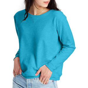 Sweat femme sweat à capuche tendance à manches longues hauts pullover automne hiver tenues 100% coton col rond décontracté femmes sweats - Product Image 6