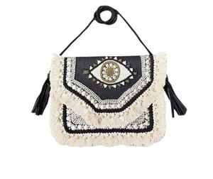 Sac à main durable pour femme, style bohème, brodé avec un mauvais œil, pour l'extérieur - Product Image 2