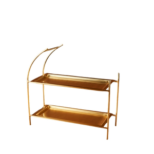 Merveilleux serveur de collations en fer à deux niveaux support d'outils de gâteau artisanaux taille et forme personnalisées pour la construction en métal en gros - Product Image 4