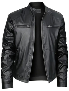 Chaqueta de Cuero Genuino Premium para Hombre |   Chaqueta de Motociclista Hecha a Mano |   Ropa de Abrigo de Invierno de PU, Suministro de Fábrica OEM - Product Image 5