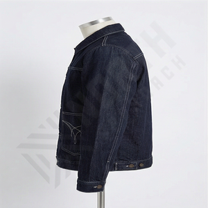 Chaqueta Vaquera Original para Hombre, 100% Algodón, Lavado Medio, Estilo Vintage, Ecológica, Transpirable, con Botones Personalizados, para Otoño e Invierno - Product Image 3