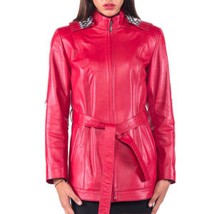 Veste décontractée coupe ajustée en cuir véritable pour femme avec motif solide Design réversible respirant et coupe-vent - Product Image 5