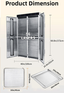 KR FD-96D fabrika doğrudan ev elektrikli dijital kontrol gıda kurutma işlemci 96 katmanlar meyve & sebze kurutucu - Product Image 5