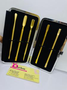 Pousse-cuticules professionnel en acier durable Logo personnalisé mat et brillant plaqué or manucure poussoirs à cuticules à Double extrémité pour ongles - Product Image 4